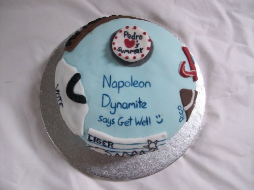 Napoleon Dynamite Cake. The cake is a vanilla sponge, filled...