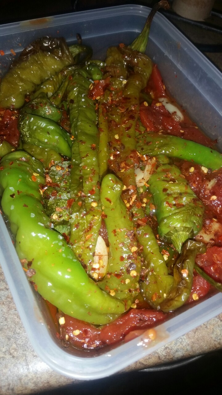 Extra Spicy Italian Long Hot Peppers Roasted With