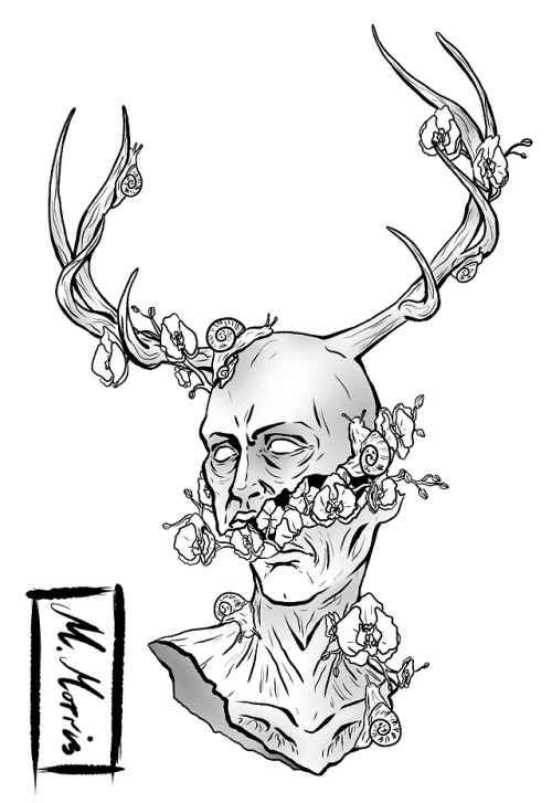 drawingisfornerds:Tattoo Commission - Hannibal wendigo...