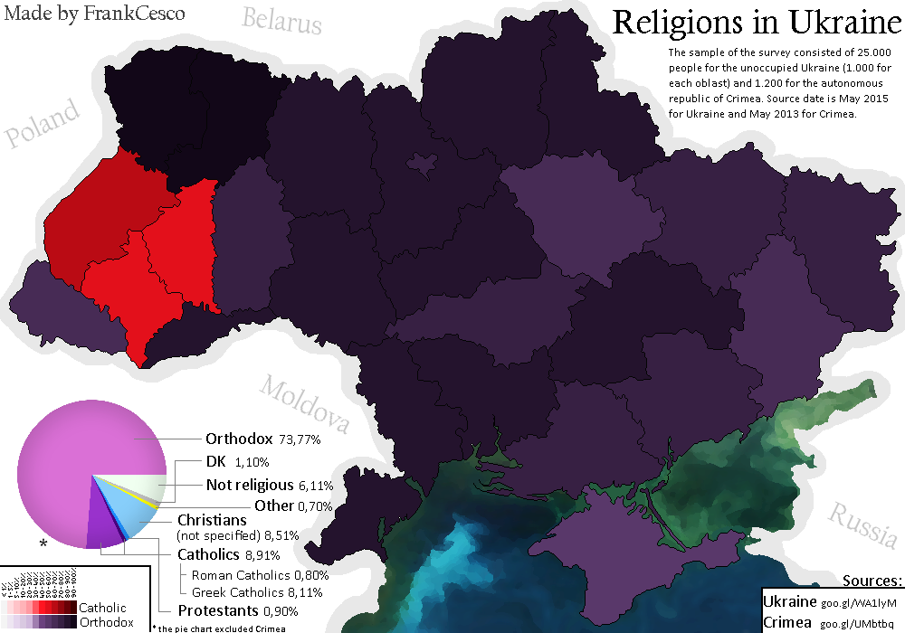 Карта религий украины