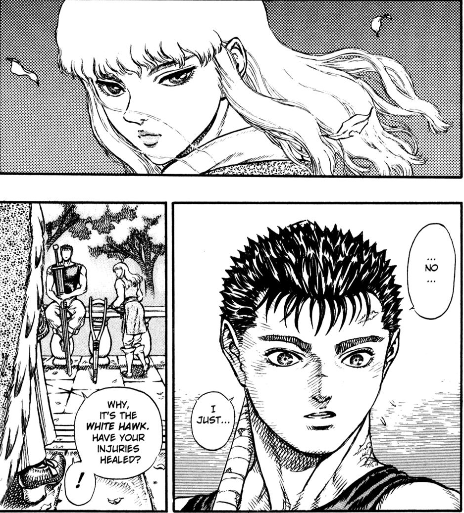 Was rewatching the 90's anime adaptation and Guts face in this scene is  just so funny : r/Berserk