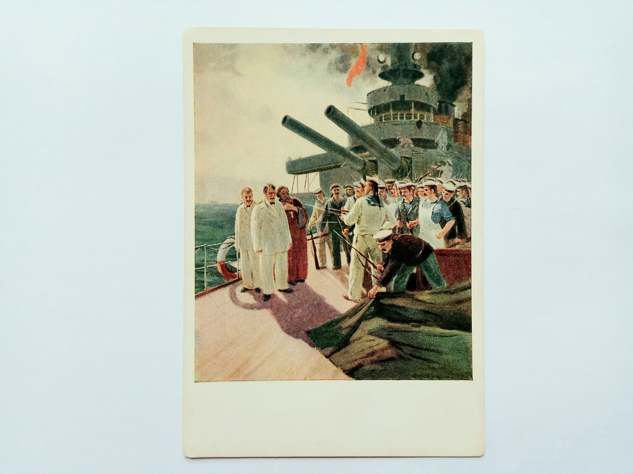 K. Dorokhov, “Mutiny on Battleship Potyomkin”, Vintage art postcard (1955)
Listed on Etsy: https://www.etsy.com/listing/547842442/k-dorokhov-mutiny-one-battleship