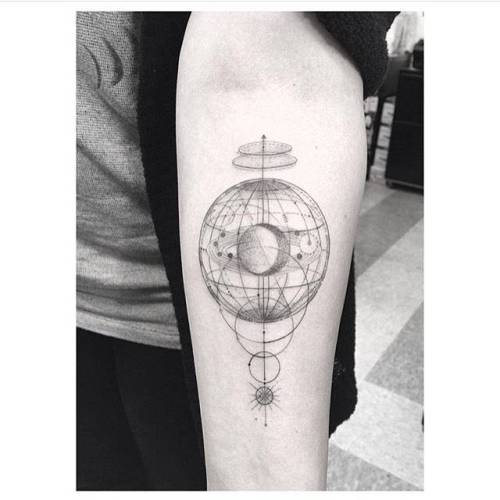 Forearm tattoo of the 9 planets of the solar  Official Tumblr page for  Tattoofilter for Men and Women