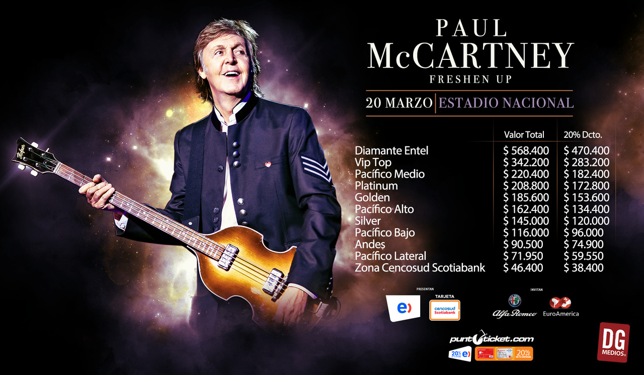 Venta general para show de Paul McCartney comienza mañana Parlante.cl