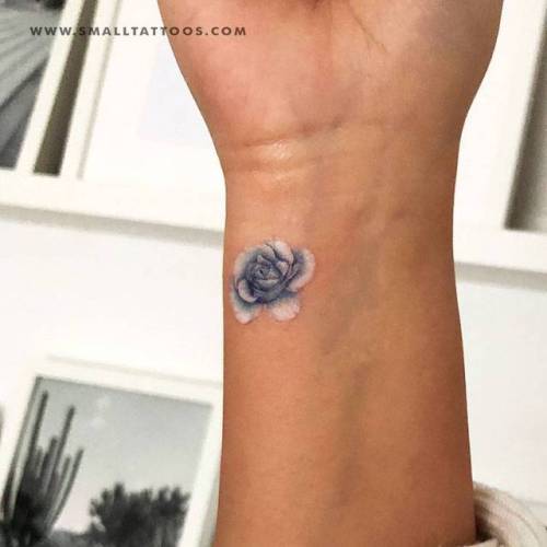 Blue rose head temporary tattoo designed by tattoo artist Mini... flower;minilau;blue rose;rose;nature;temporary