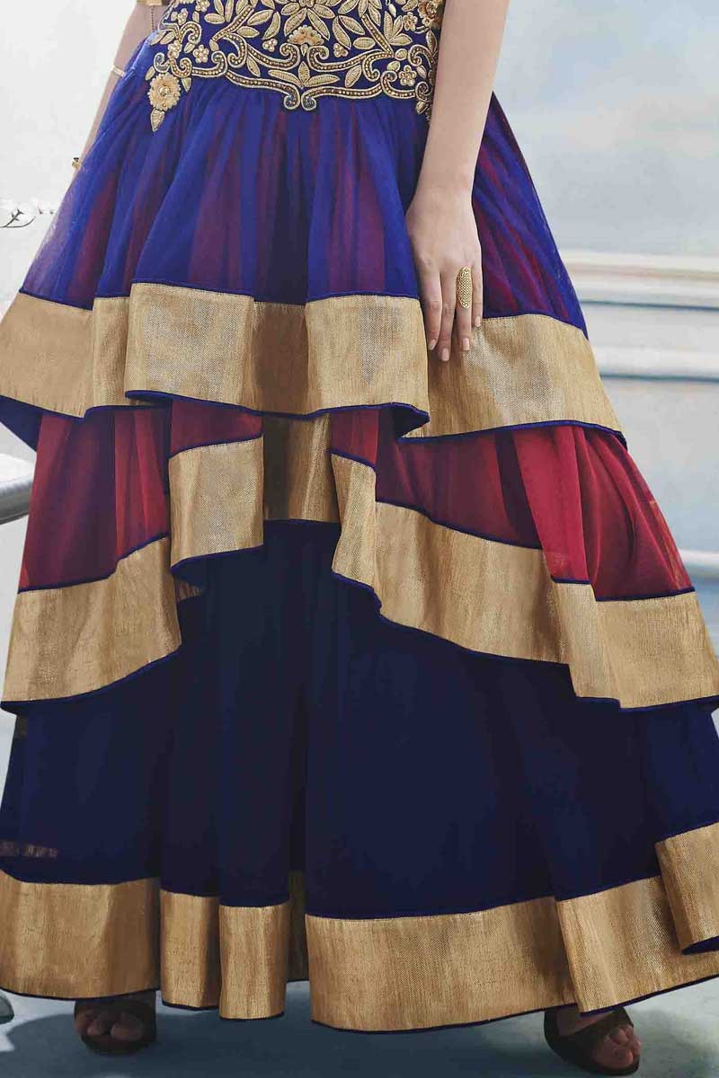 net embroidered gown