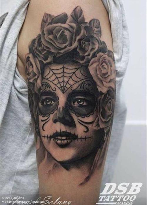 By Israel Solano, done at DSB Tattoo, Madrid.... black and grey;mexican;patriotic;israelsolano;big;facebook;twitter;dia de muertos;mexican american;portrait;other;upper arm