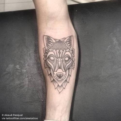 By Akauã Pasqual, done in São Paulo. http://ttoo.co/p/27402 line art;animal;facebook;twitter;wolf;inner forearm;akatattoo;medium size
