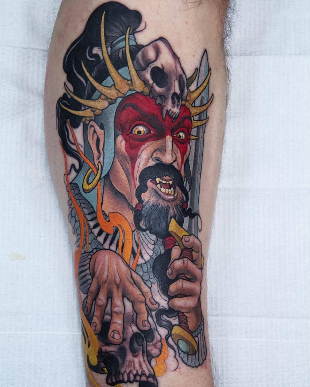 Peter Lagergren tattoo   Barbarian  headhunter on Jeremy 