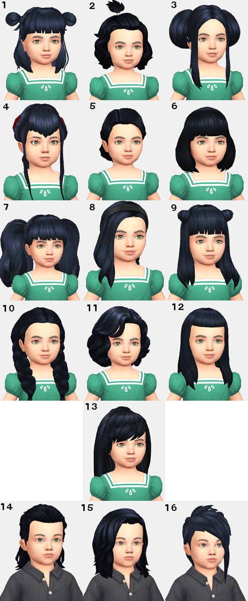 CC Showcase - Toddler Hairstyles (Maxis Match) - Moose Simblr