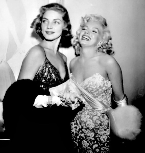 alwaysmarilynmonroe:Lauren Bacall and Marilyn attend the...