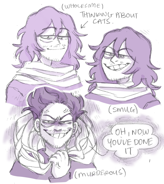 What the lar?! — the way you draw aizawa's smile ranges from...