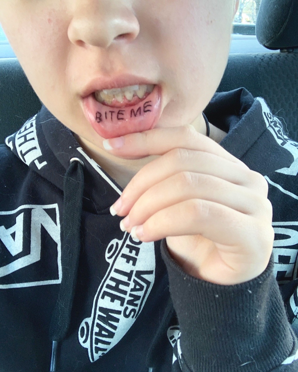 inner lip tattoo on Tumblr