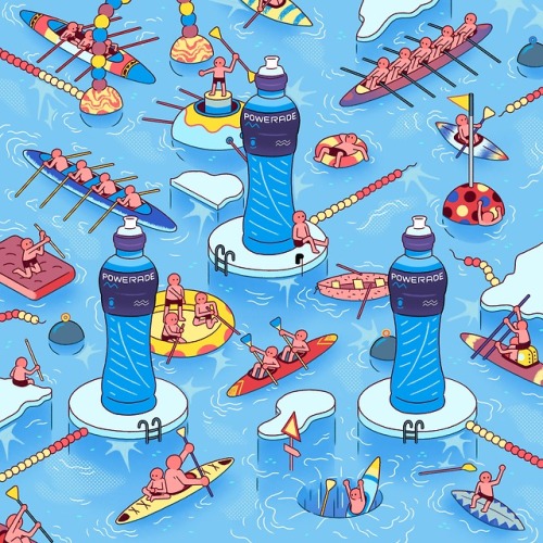 4th Illustration for Powerade España, This was about kayak,...