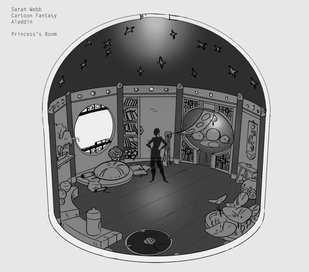 Interior designs for my concept art class, for the... - Sarah Webb!