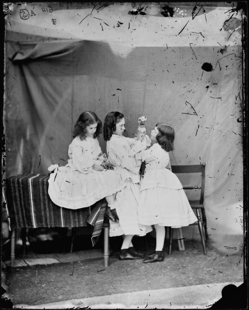 g00melo5-art-blog:
â€œ â€˜Open your mouth, and shut your eyesâ€™ (Edith Mary Liddell; Ina Liddell; Alice Liddell)
July 1860
Wet collodion glass plate negative
10 in. x 8 in. (254 mm x 203 mm)
Lewis Carroll
https://artblart.com
â€