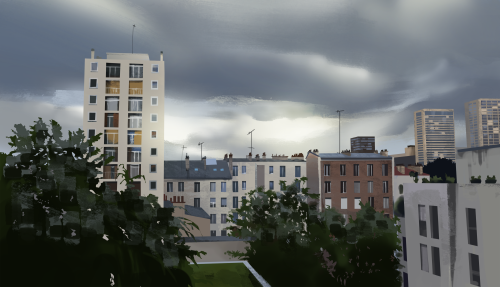 Still trying to work on color and light.Made from my window 