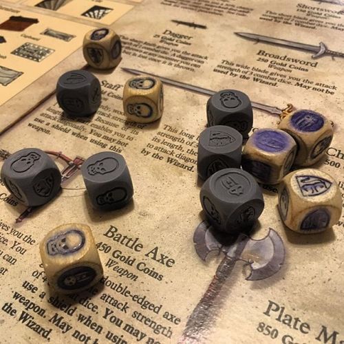 original faded heroquest dice vs fresh 3D printed... | PLENTY OF CARLOS