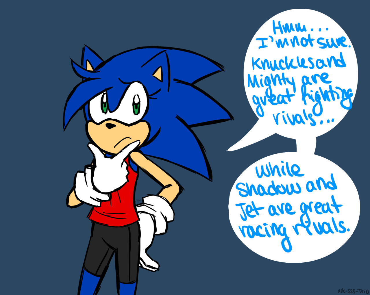 Ask Sonic, Shadow, and Silver • SONIC: To be honest I don’t really know ...