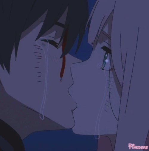 pinkdere:Darling in the franxx: Zero Two and hiro all kissing...