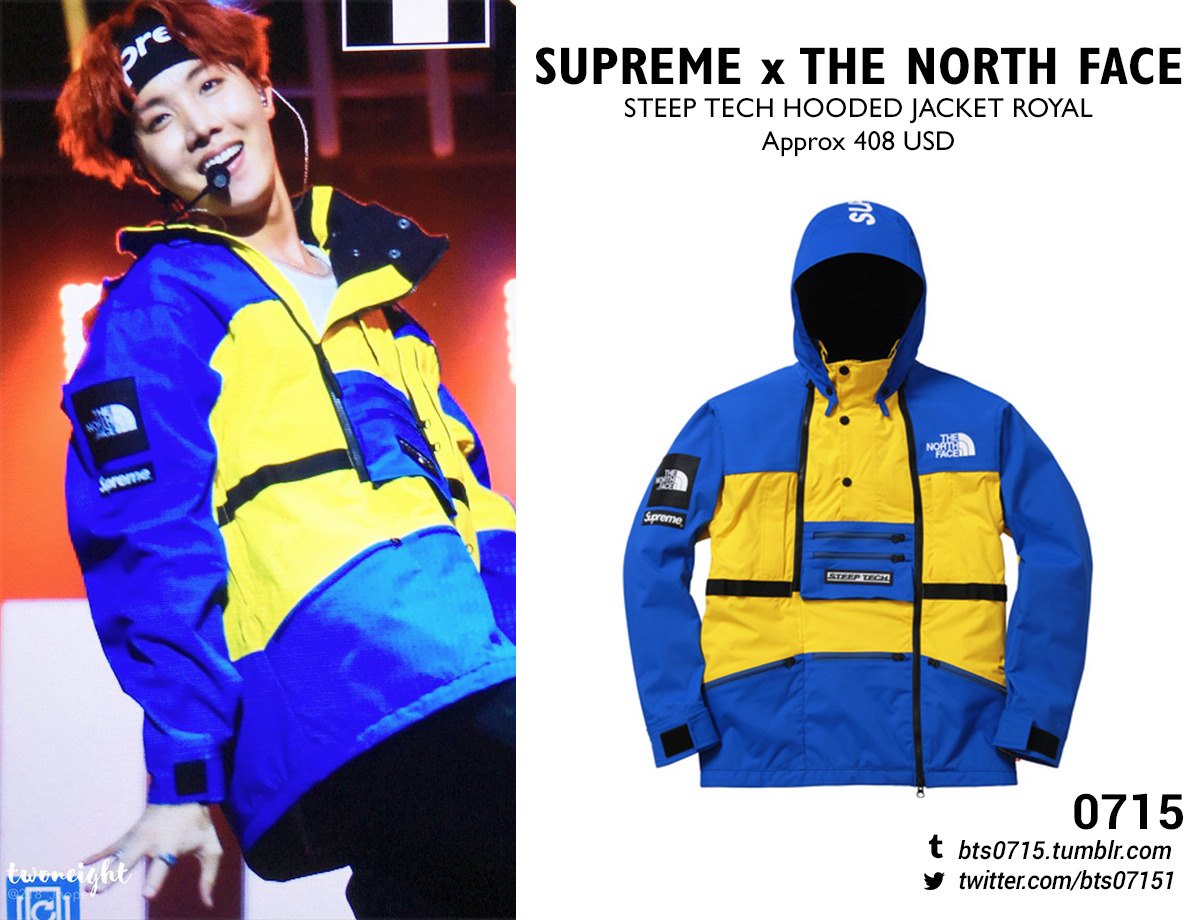 supreme the north face steep tech hooded jacket royal