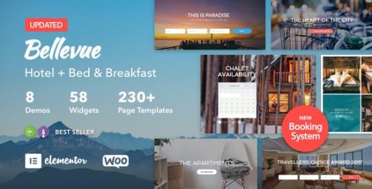 Bellevue v3.2.2 – Hotel + Bed and Breakfast Booking Calendar Theme Nulled
