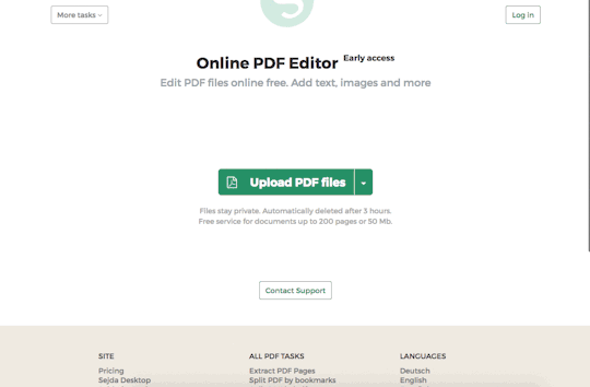 Editor pdf online sejda