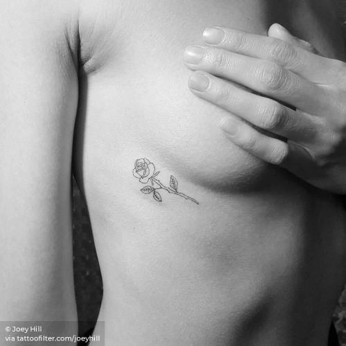 By Joey Hill, done in San Francisco. http://ttoo.co/p/35044 facebook;fine line;flower;joeyhill;line art;nature;other;rose;sexy;small;twitter;under boob