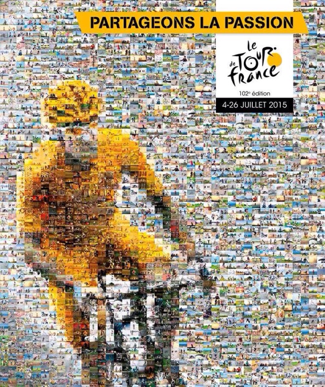 Official poster of the 2015 Tour de France. “Share...