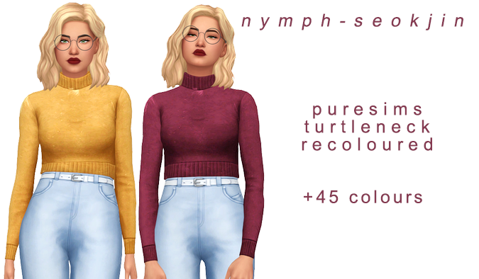 Sims 4 CC — nymph-seokjin: Turtleneck Sweater 45 additional...