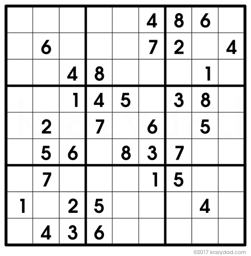 little puzzler solve this puzzle at krazydad easy sudoku