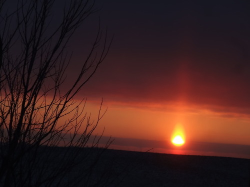 AccuFan Weather Photo of the Day: A sun pillar spotted in Sauk...