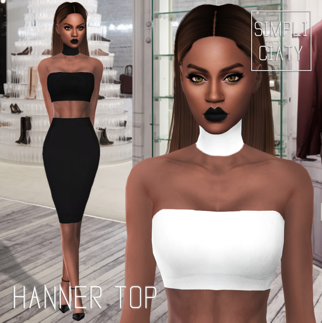 Sims 4 Cc💕 — Simpliciaty Hanner Top Cut Top With