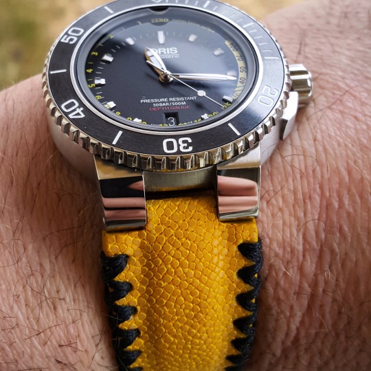 FS Canary Yellow stingray strap for Oris Aquis or depth gauge or