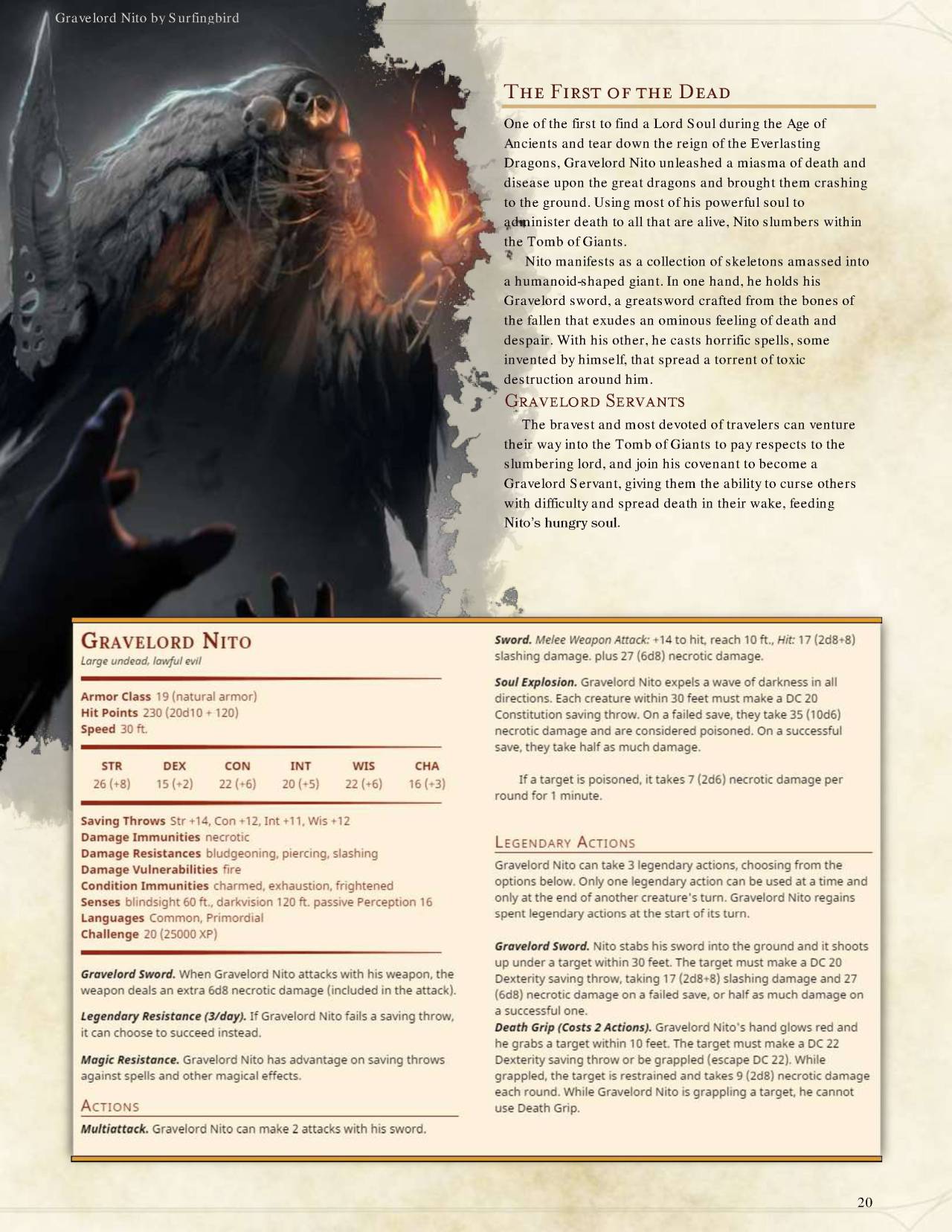 DnD 5e Homebrew — Darksouls Monsters by Braggadouchio