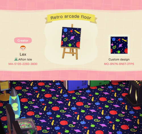 acnhcustomdesigns:retro arcade style carpet pattern submitted...