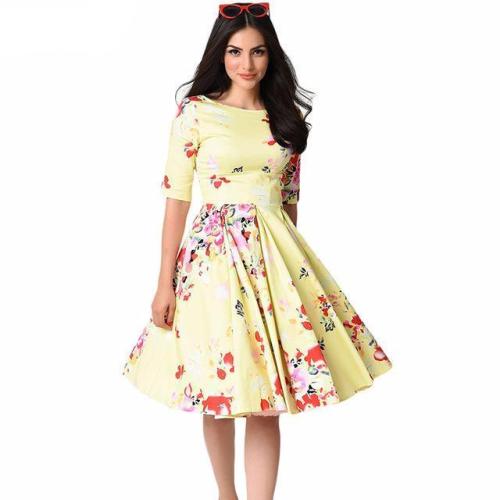 favepiece:Half Sleeve Dress with Floral Print - Use code...