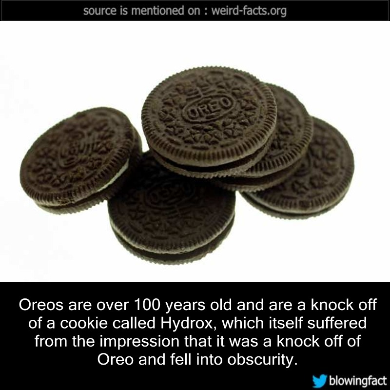 Weird Facts — Oreos are over 100 years old and are a knock off...