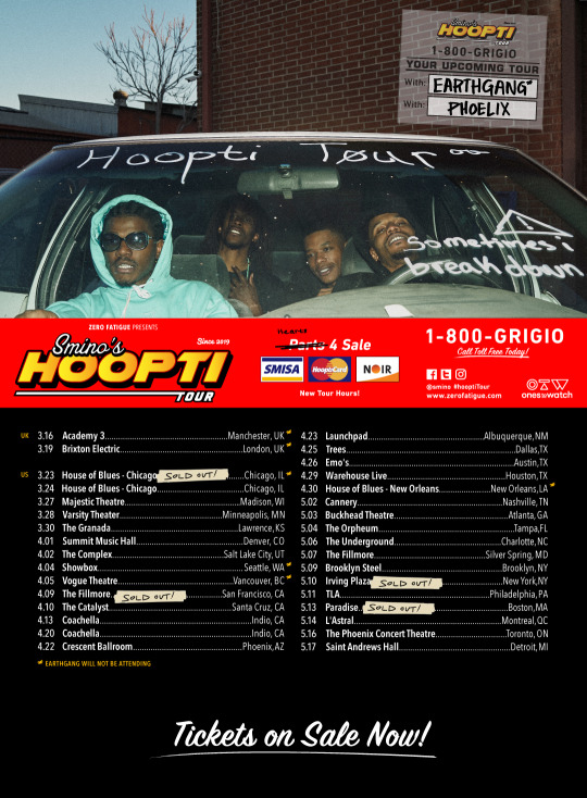 Ones To Watch & Zero Fatigue Presents Smino 'Hoopti' Tour [ANNOUNCEMENT]