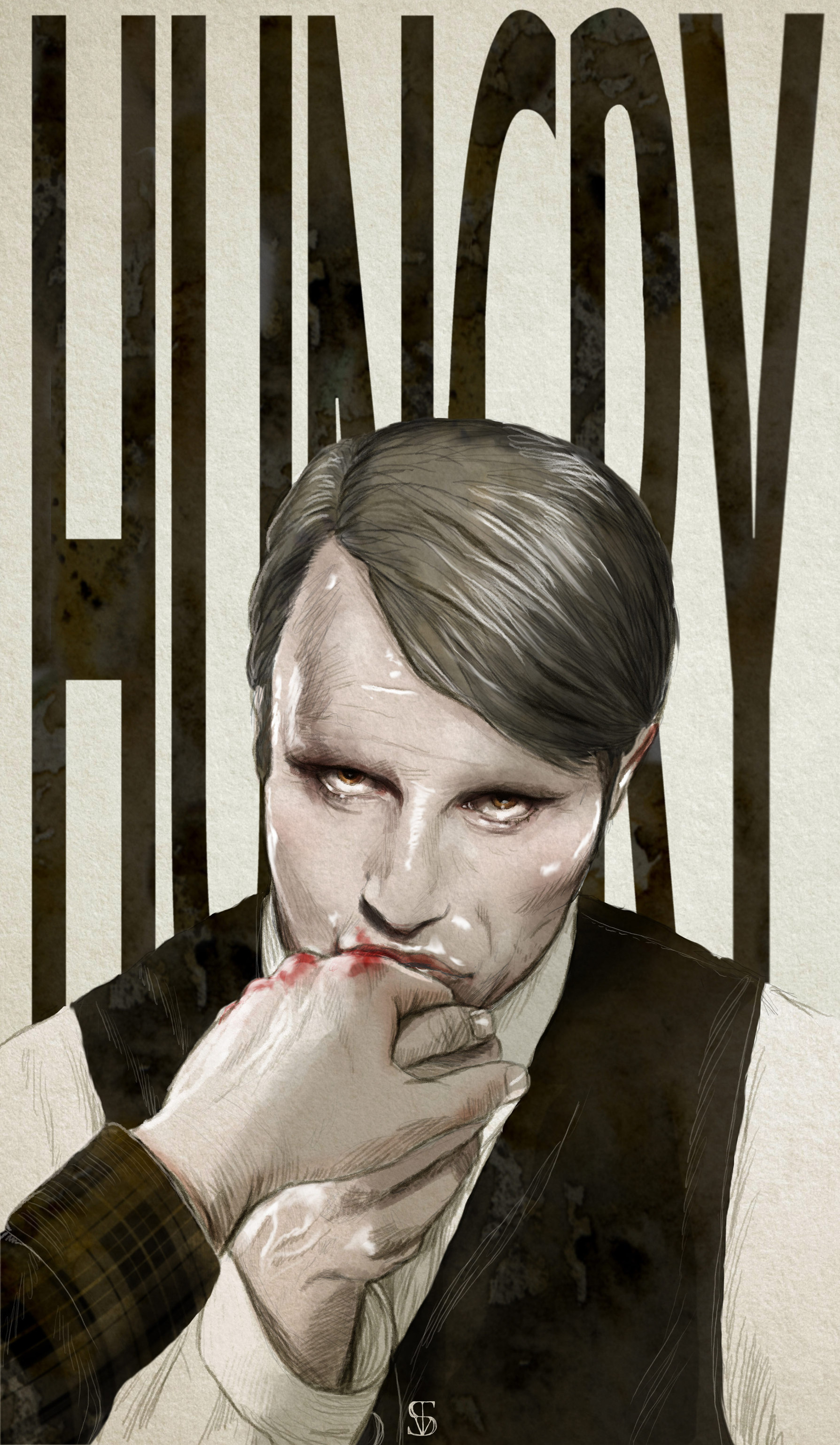 <b>hannibal</b> kissing will&apos;s bloody knuckles. 