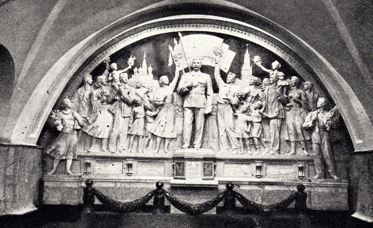 Bas relief on Taganskaya metro station feat. comrade Stalin. Removed during Khruschyov era.