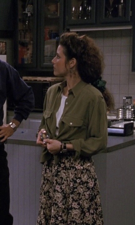 freaksgeeks:iconic outfits in shows and movies — Elaine Benes (Seinfeld) Julia...