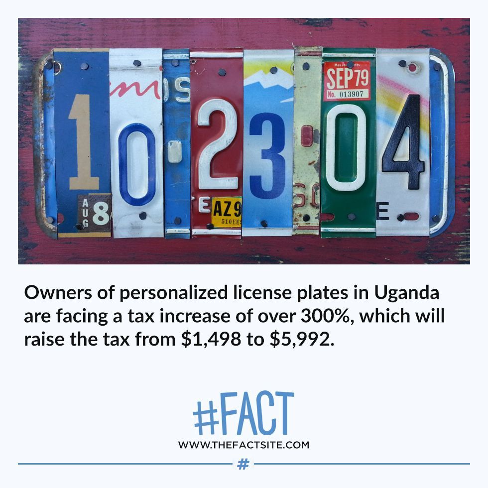 The Fact Site Owners of personalized license plates in Uganda...