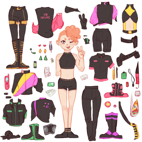 Dress up’s for my cyberpunk oc’s Skids and Jimmy Jumpstart. I...