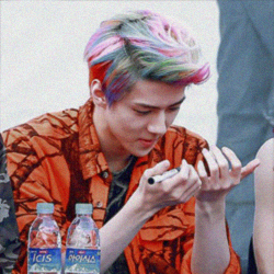 Oh Sehun Rainbow Hair Icons Tumblr