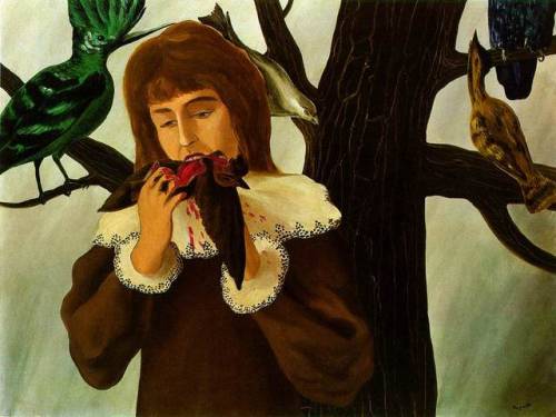 artist-magritte:Young girl eating a bird (The pleasure), Rene...