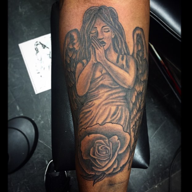 Zay The Artist Natural Angel Tattoo Design Blackandgrey