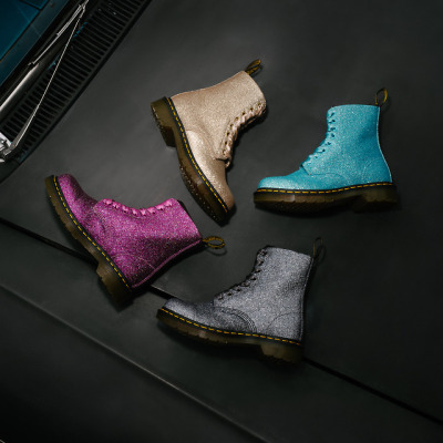 dr martens turquoise glitter