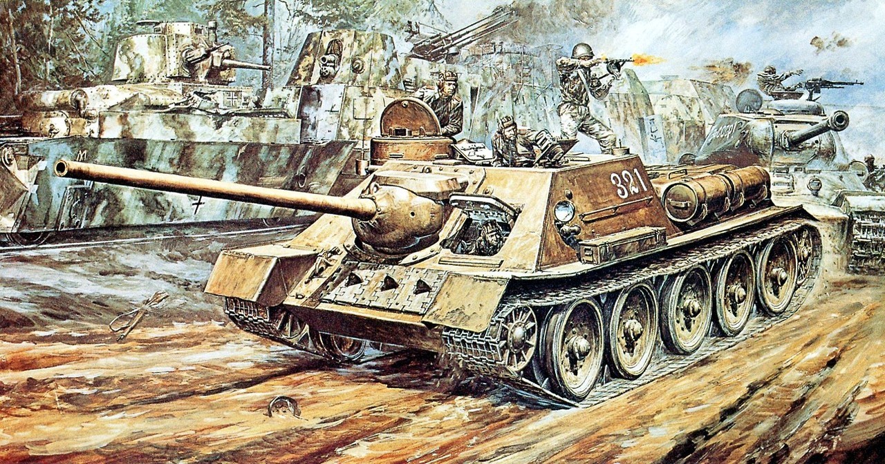 Pinturas de tanques: Segunda Guerra Mundial — 1944 SU-100 y Panzerzug ...