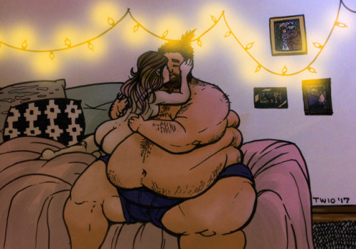 twio-art:I draw female fat admirers/feeders because I am one. I...